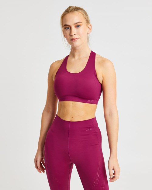 AYBL Fusion Sports Bra Berry Wine | YFERWPX-79