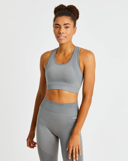 AYBL Ignite Seamless Sports Bra Grise | HQPOZFR-02