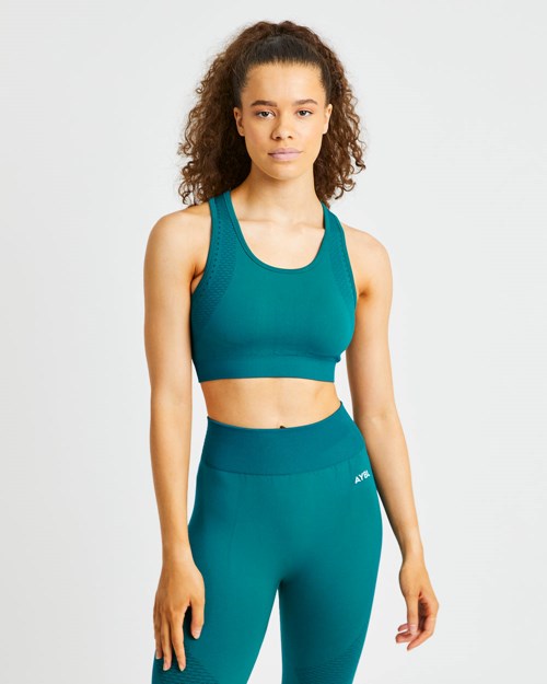 AYBL Ignite Seamless Sports Bra Hyper Teal | JIPLQDO-67