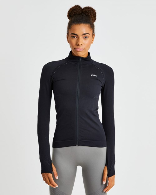 AYBL Ignite Seamless Zip Jacket Noir | WYKXVTI-85