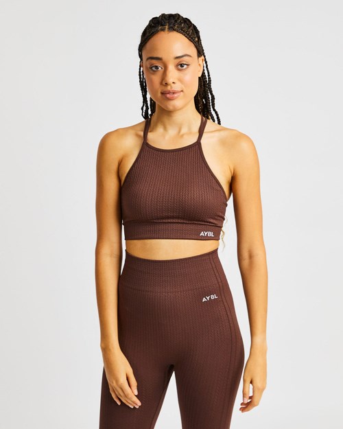AYBL Luxe Seamless Crop Tank Top Marron | EJPBGZW-98