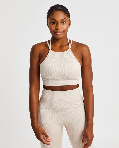 AYBL Luxe Seamless Crop Tank Top Sable | RILTGUA-78