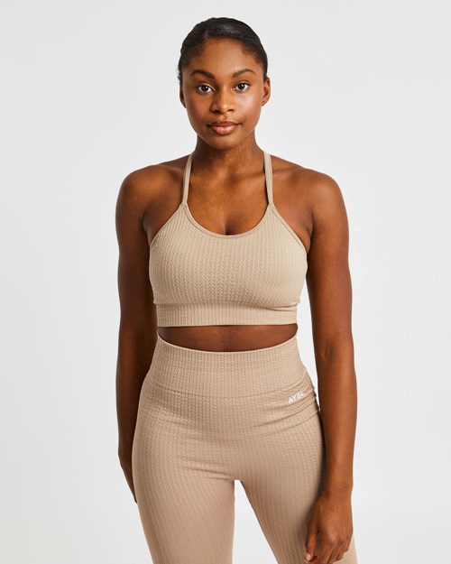 AYBL Luxe Seamless Sports Bra Mocha | LKHEUGX-63