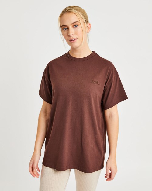 AYBL Luxe T Shirt Marron | CRFDQMJ-89