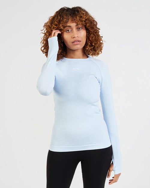 AYBL Motion Seamless Long Sleeve Top Bleu | QWMDJYF-27