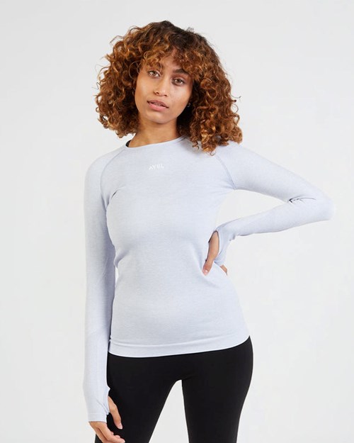 AYBL Motion Seamless Long Sleeve Top Bleu | ZDQJUNM-60