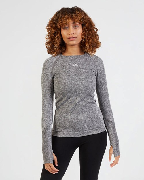 AYBL Motion Seamless Long Sleeve Top Grise | EIJRVYB-76