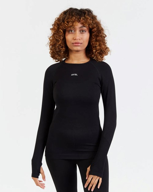 AYBL Motion Seamless Long Sleeve Top Noir | FNOWLMS-81