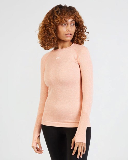 AYBL Motion Seamless Long Sleeve Top Peach | EIKNDUC-70