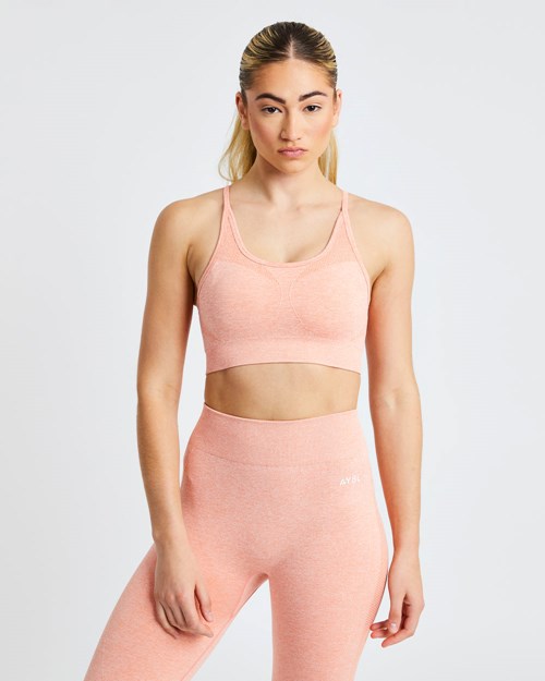 AYBL Motion Seamless Sports Bra Peach Marl | ASCPUWT-87