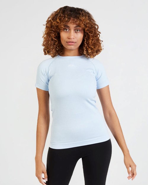 AYBL Motion Seamless T Shirt Bleu | CFRQOHD-13
