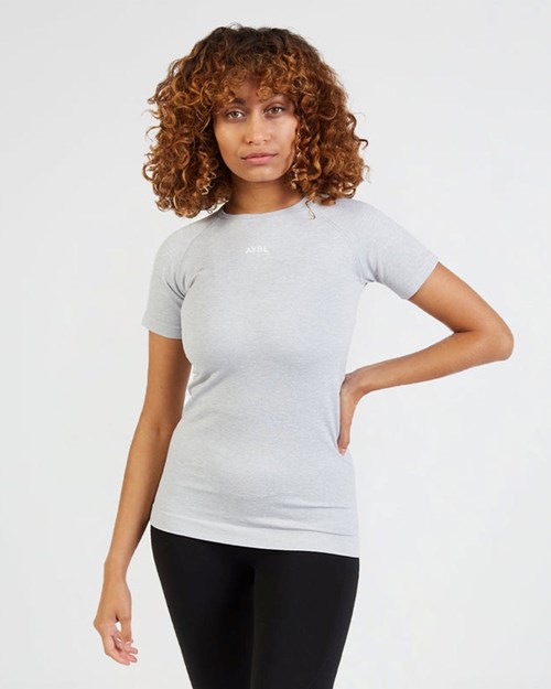AYBL Motion Seamless T Shirt Grise Clair | HBLRGWS-70