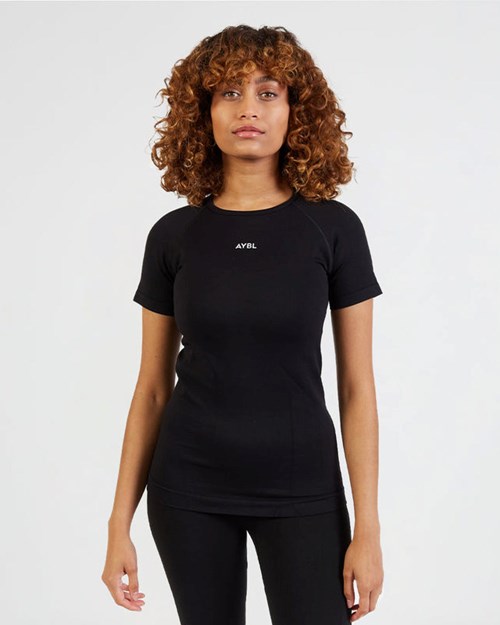 AYBL Motion Seamless T Shirt Noir | GQUDPWB-93
