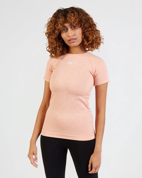 AYBL Motion Seamless T Shirt Peach | CUFTBRN-29