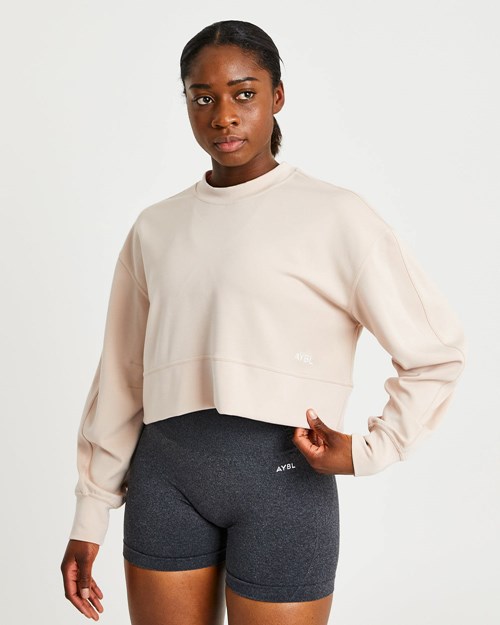 AYBL Oversized Crop Jumper Blanche | VWBXNLQ-01