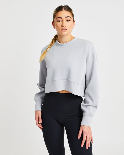 AYBL Oversized Crop Jumper Grise | VSKLOEP-98