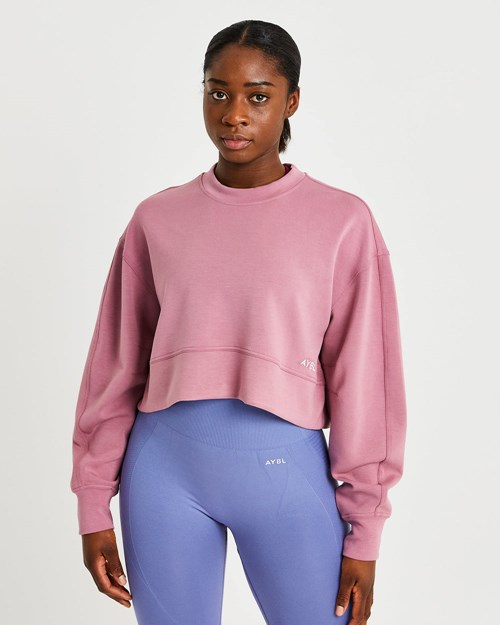AYBL Oversized Crop Jumper Rose Rose | XUQJFIO-07