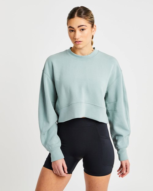 AYBL Oversized Crop Jumper Vert | WOINURL-82