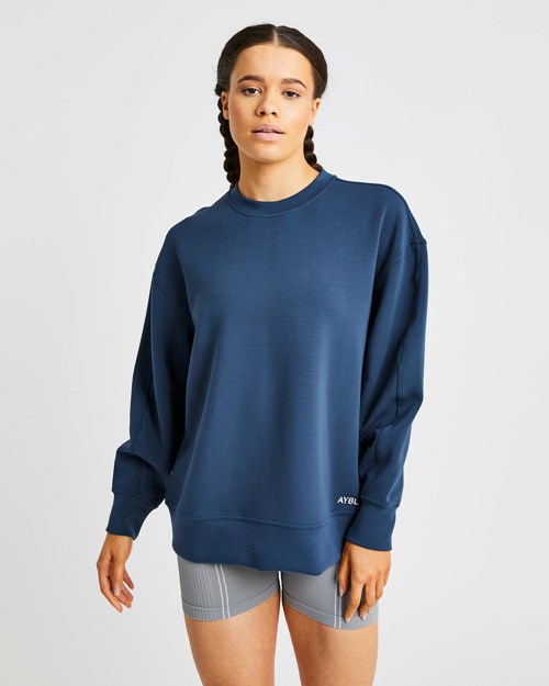 AYBL Oversized Jumper Bleu Marine | MOHCWRA-38
