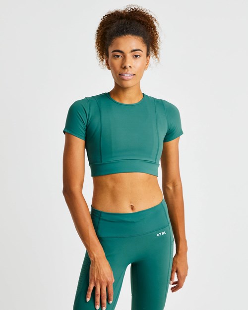 AYBL Pace Crop Top Vert Foncé | TJCXAVE-97
