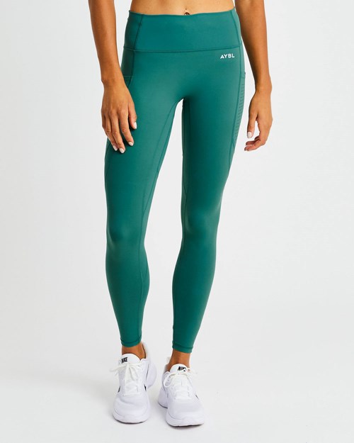 AYBL Pace Leggings Vert Foncé | OECKMQU-39