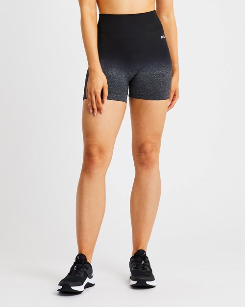AYBL Pulse Ombré Seamless Shorts Black/Grey | CFQBZJG-49