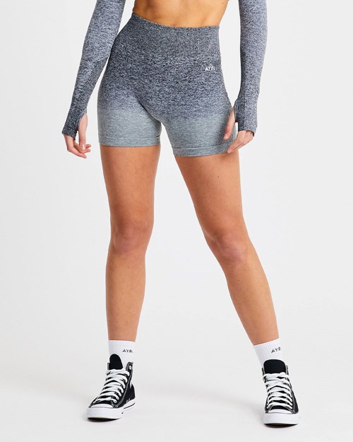 AYBL Pulse Ombré Seamless Shorts Grise | HUXLMCB-15