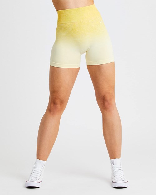AYBL Pulse Ombré Seamless Shorts Jaune | VZDPELM-92