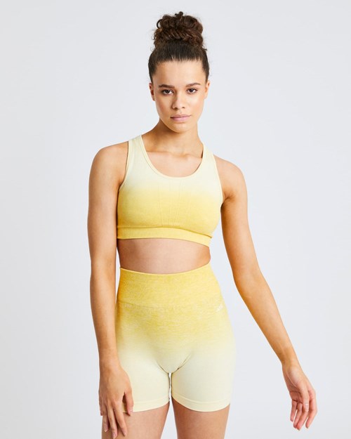 AYBL Pulse Ombré Seamless Sports Bra Jaune | USPOAKB-28
