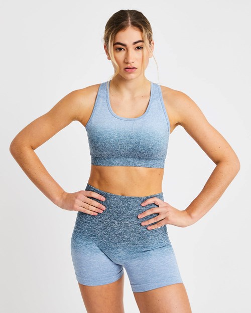 AYBL Pulse Ombré Seamless Sports Bra Teal | PXSZMJC-71