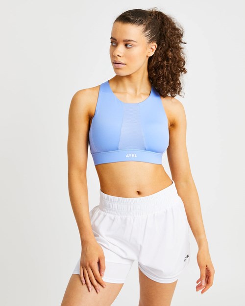 AYBL Sportive High Neck Sports Bra Bleu | ZUGEDLN-69