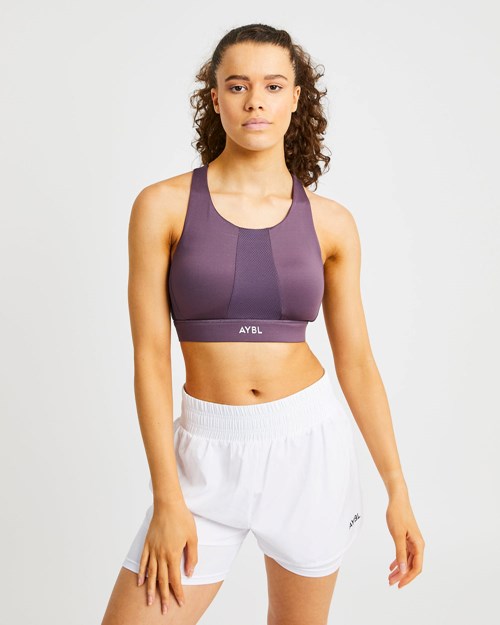 AYBL Sportive High Neck Sports Bra Violette | JPRBCZW-10