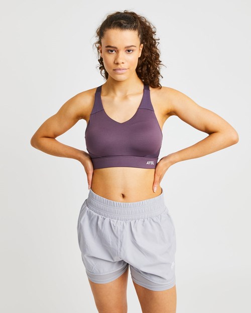 AYBL Sportive Open Back Sports Bra Violette | OCBZLGS-21