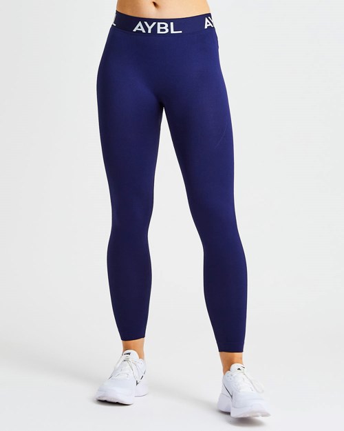 AYBL Staple Seamless Low Rise Leggings Bleu Marine | RCKZEHO-64