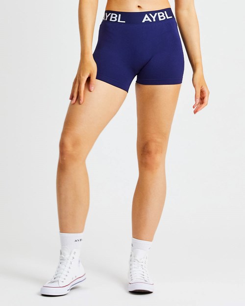 AYBL Staple Seamless Low Rise Shorts Bleu Marine | ATIKVUG-68
