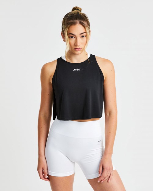 AYBL Strive Crop Vest Noir | TAEIDQV-68