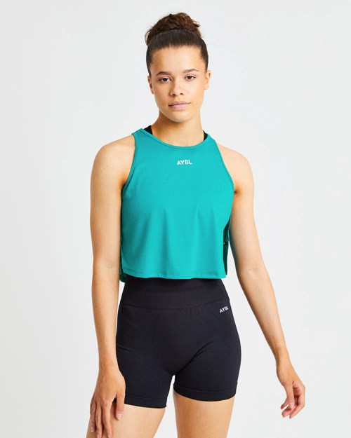 AYBL Strive Crop Vest Turquoise | PBQDRIG-49