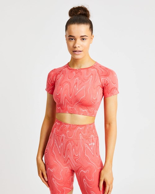 AYBL Velocity Seamless Crop Top Corail | SAWQHTO-52