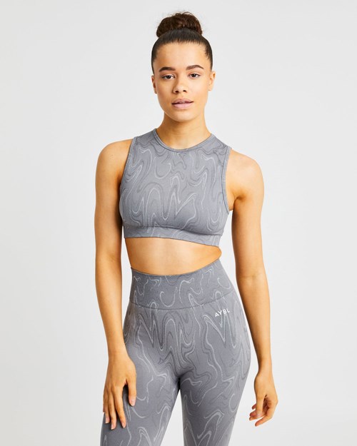 AYBL Velocity Seamless Crop Vest Grise | ZEUGRTF-70