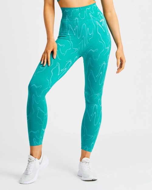 AYBL Velocity Seamless Leggings Turquoise | UPBQIWL-63